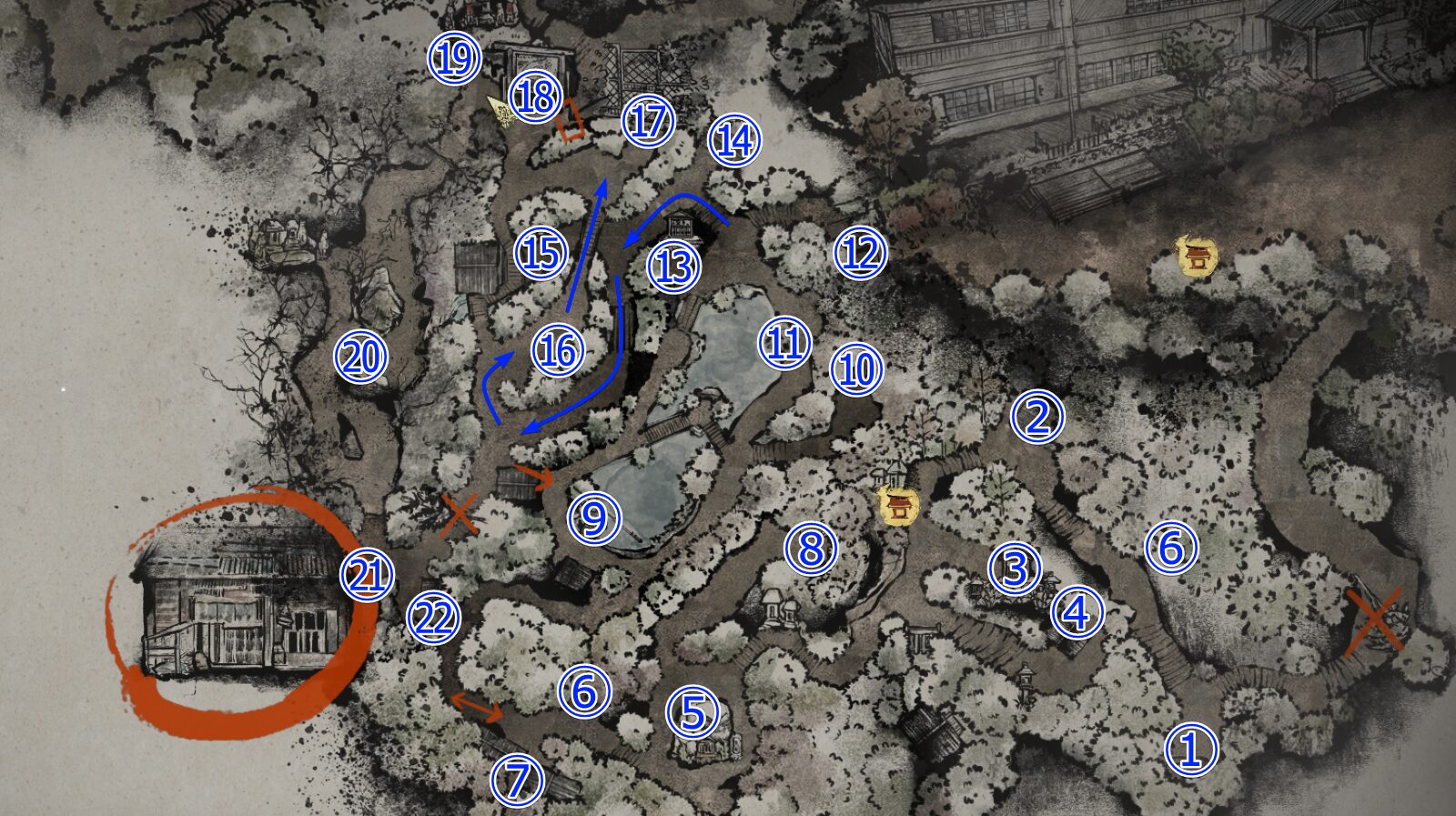 Sugisato Walkthrough Map 1