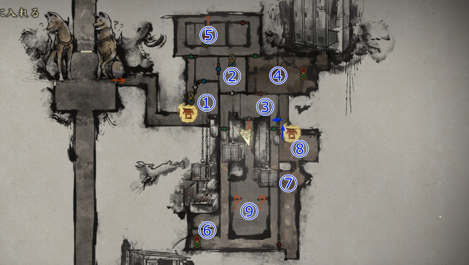 Walkthrough map for the East Floor of the Worship Hall
